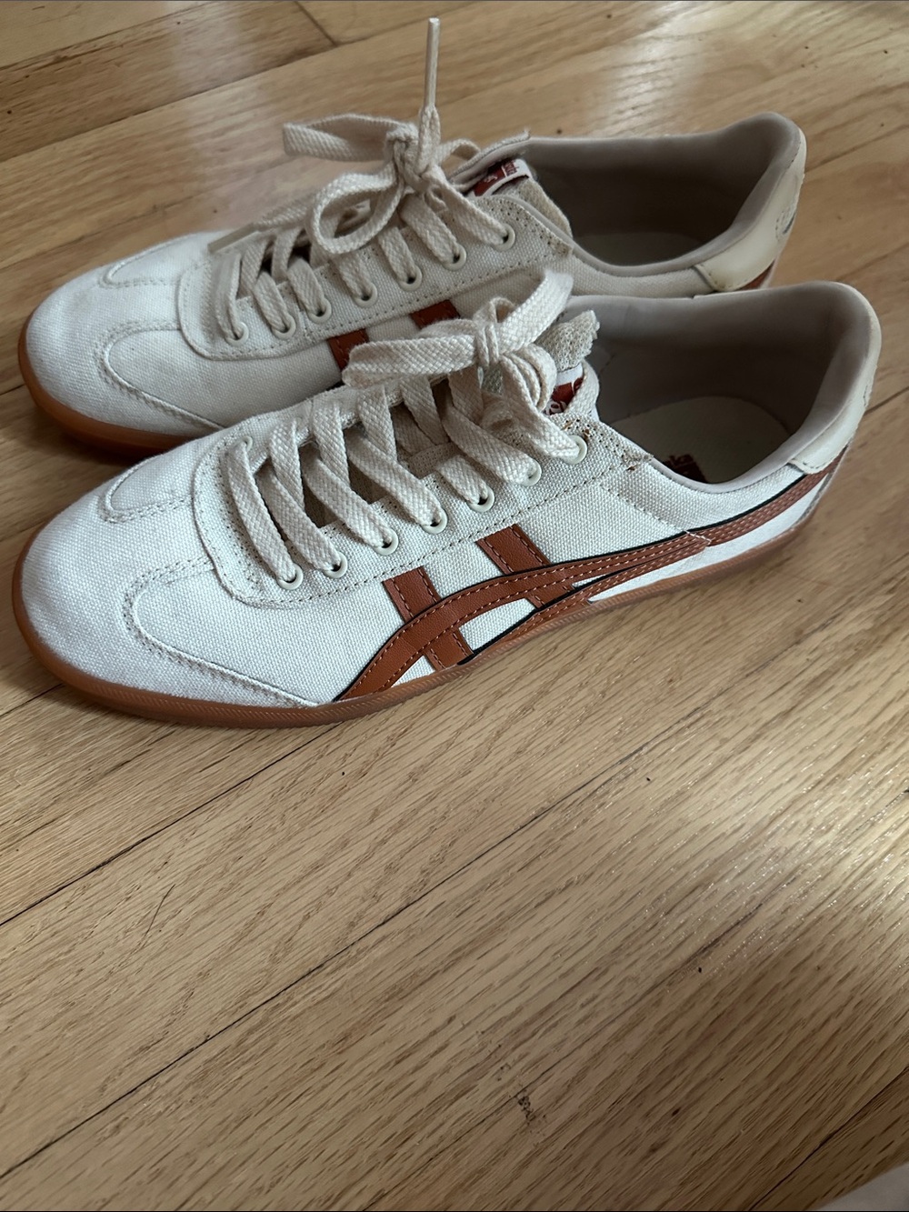 Onitsuka Tiger by Asics Low-Profile Sneakers in Cream and Brown